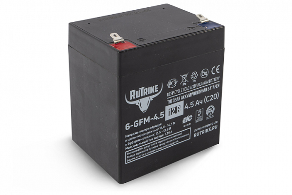 Аккумуляторная батарея RuTrike 6-GFM-4,5 (12V4,5A/H C20)